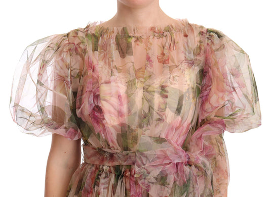 Dolce & Gabbana Multicolor Floral Print Long Maxi Gown Dress - ClickThatClicks 