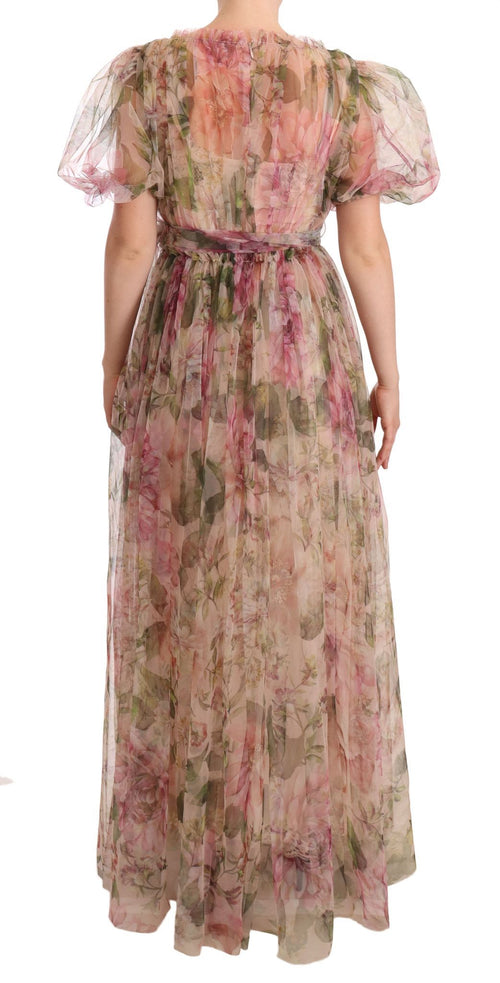 Dolce & Gabbana Multicolor Floral Print Long Maxi Gown Dress - ClickThatClicks 
