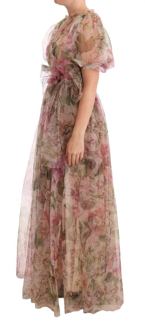 Dolce & Gabbana Multicolor Floral Print Long Maxi Gown Dress - ClickThatClicks 