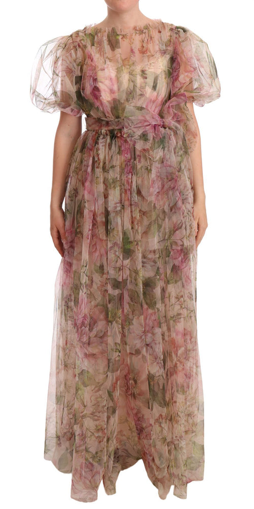 Dolce & Gabbana Multicolor Floral Print Long Maxi Gown Dress - ClickThatClicks 