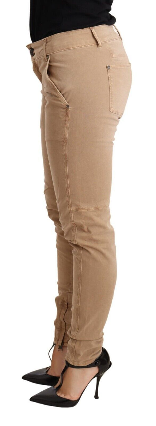 Ermanno Scervino Brown Low Waist Skinny Denim Trouser Cotton Jeans - ClickThatClicks 