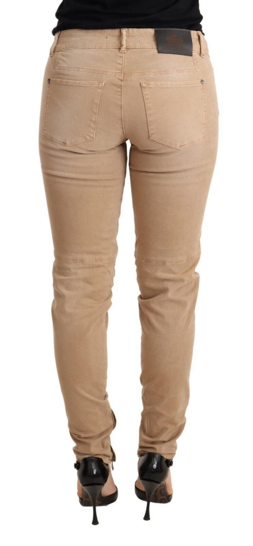 Ermanno Scervino Brown Low Waist Skinny Denim Trouser Cotton Jeans - ClickThatClicks 