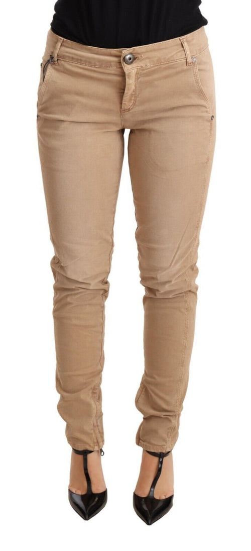 Ermanno Scervino Brown Low Waist Skinny Denim Trouser Cotton Jeans - ClickThatClicks 