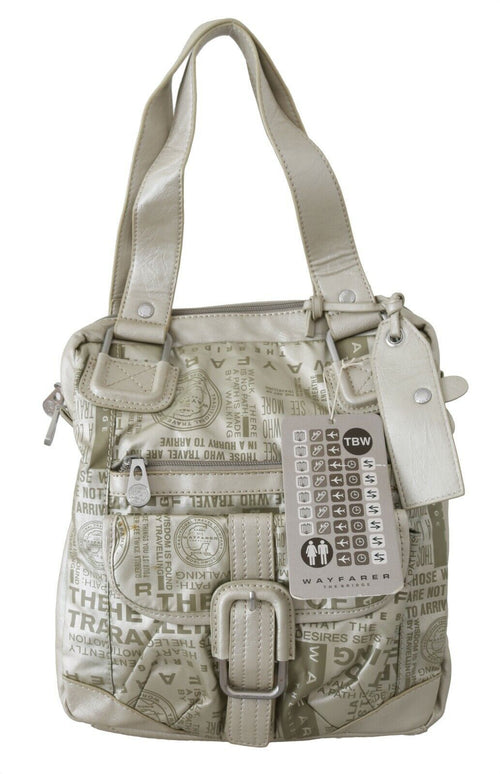 WAYFARER White Printed Handbag Shoulder Fabric Purse - ClickThatClicks 