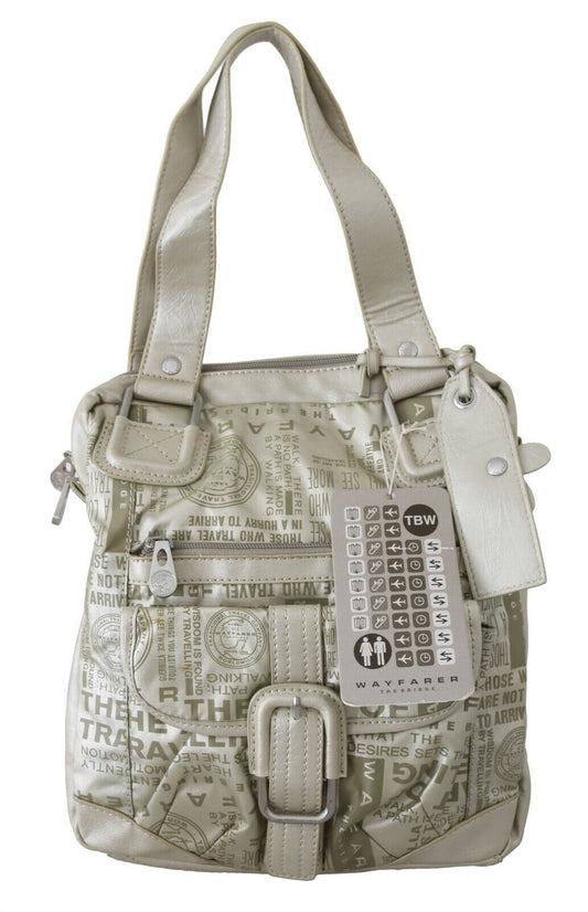 WAYFARER White Printed Handbag Shoulder Fabric Purse - ClickThatClicks 