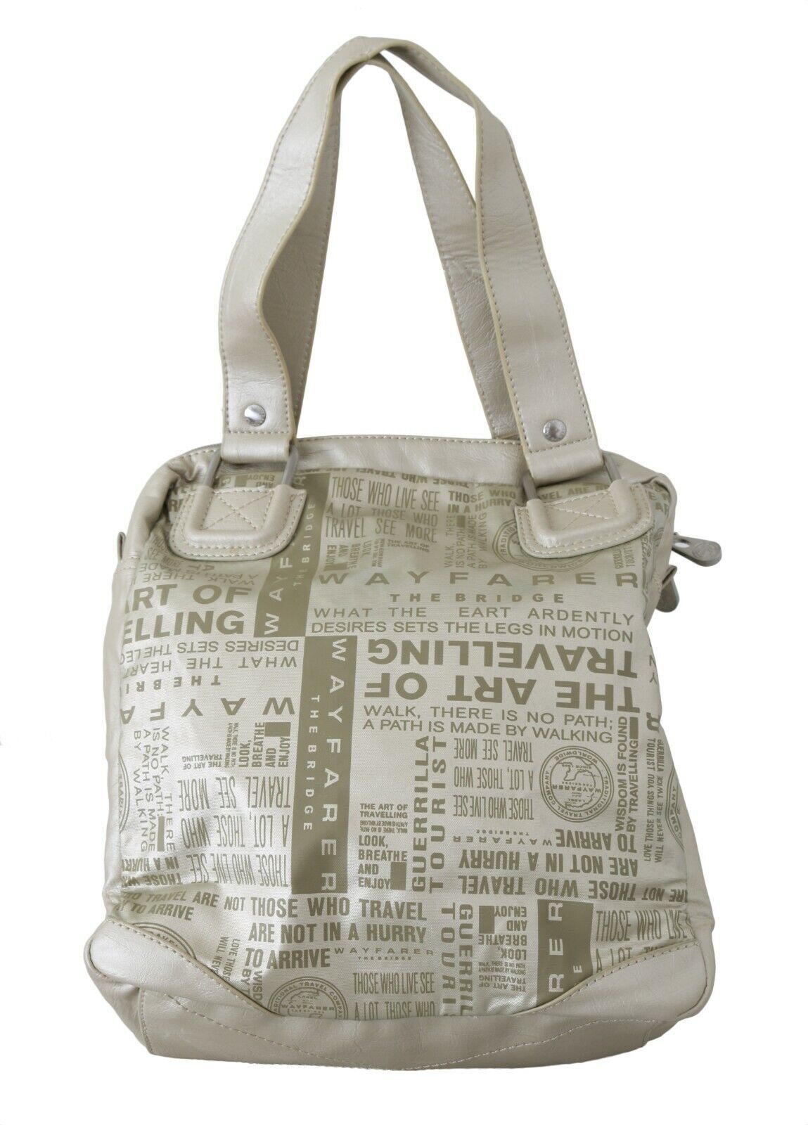 WAYFARER White Printed Handbag Shoulder Fabric Purse - ClickThatClicks 