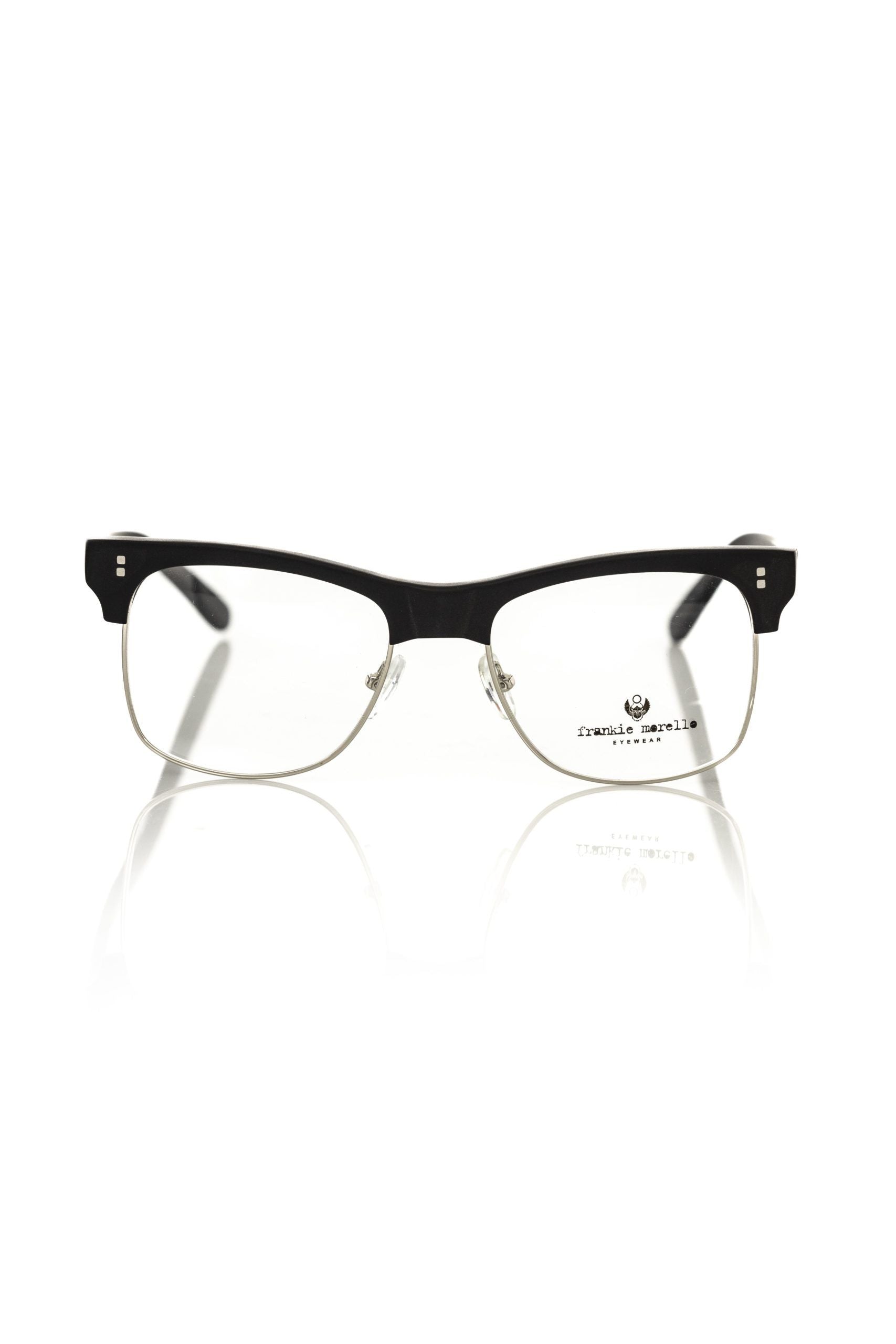 Frankie Morello Black Metallic Men's Eyeglass Frame - ClickThatClicks 