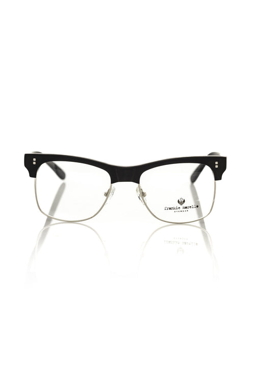 Frankie Morello Black Metallic Men's Eyeglass Frame - ClickThatClicks 