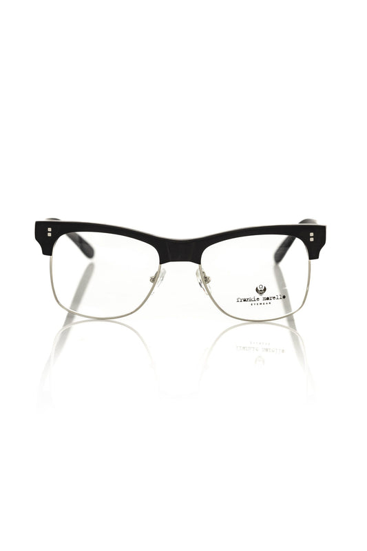 Frankie Morello Black Metallic Men's Eyeglass Frame - ClickThatClicks 