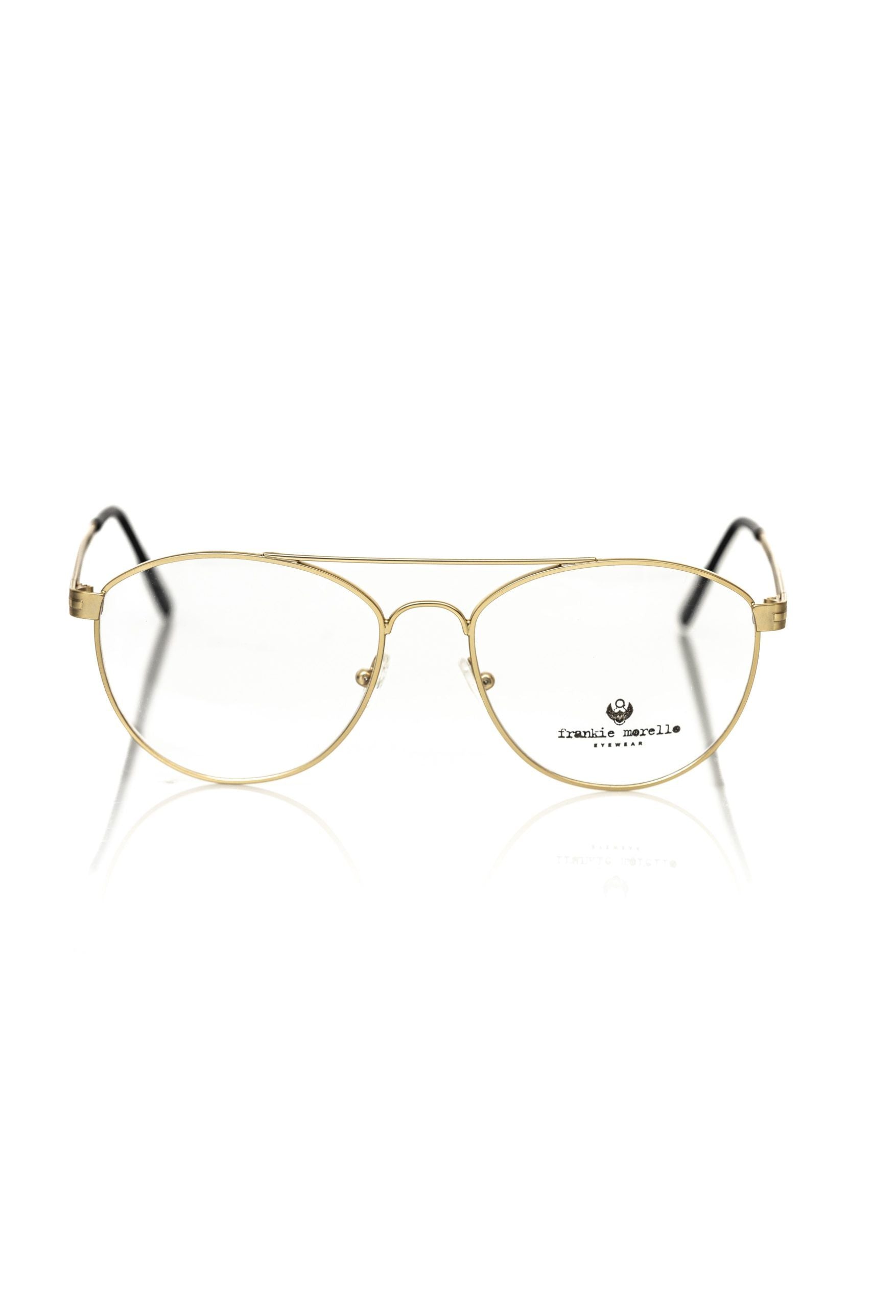 Frankie Morello Gold Metallic Men's Frame Aviator Eyeglasses - ClickThatClicks 