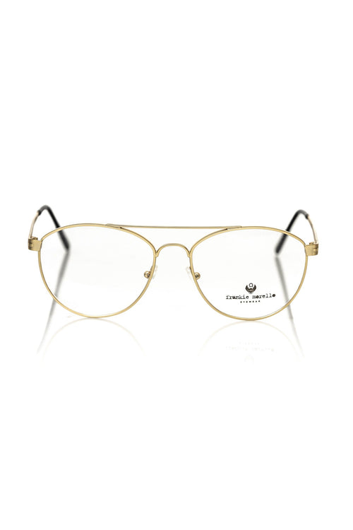 Frankie Morello Gold Metallic Men's Frame Aviator Eyeglasses - ClickThatClicks 