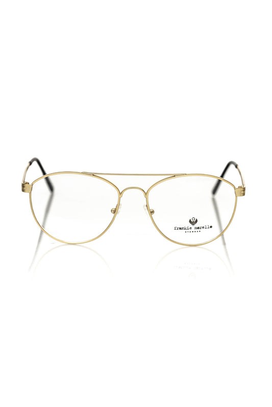 Frankie Morello Gold Metallic Men's Frame Aviator Eyeglasses - ClickThatClicks 