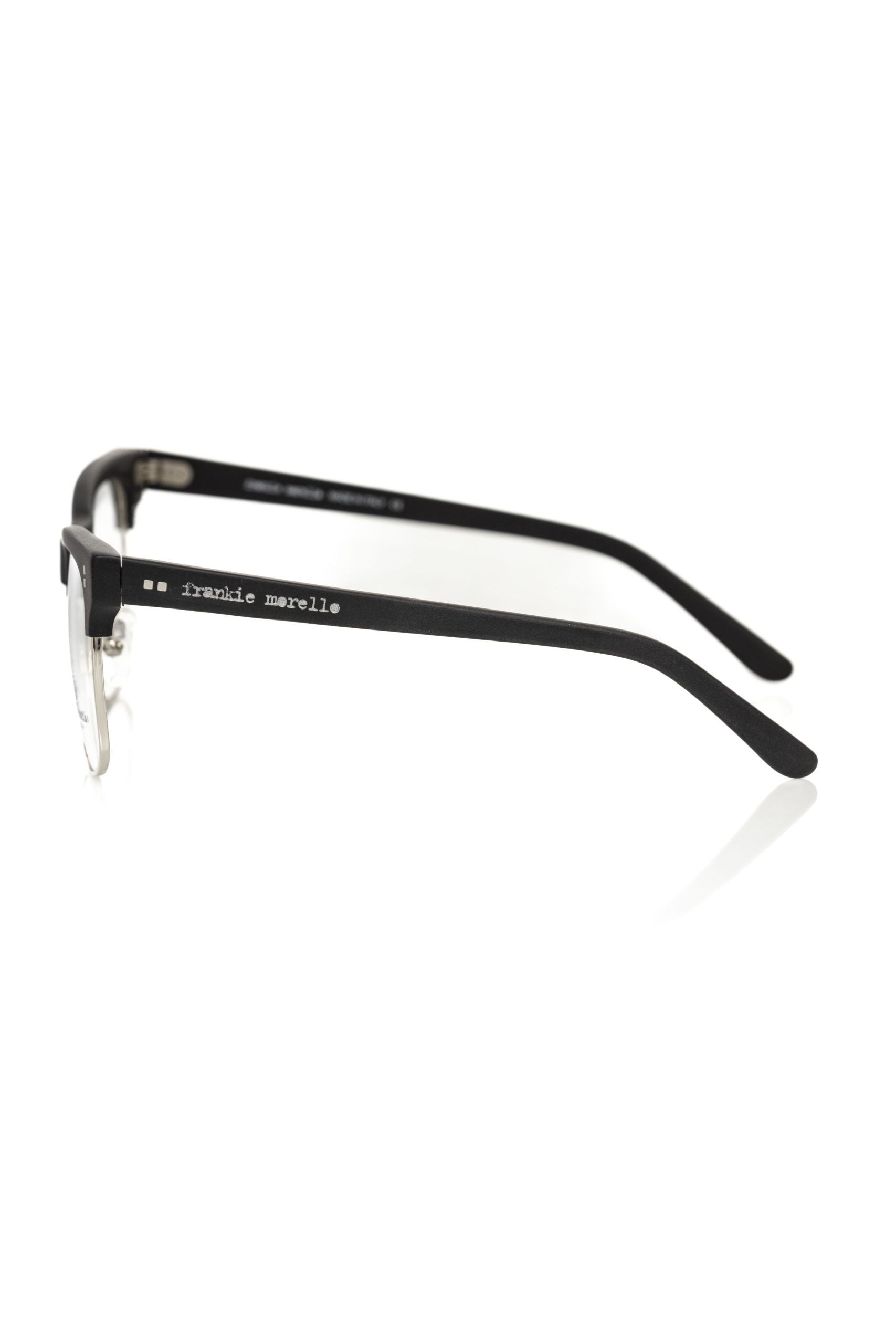 Frankie Morello Black Metallic Men's Eyeglass Frame - ClickThatClicks 