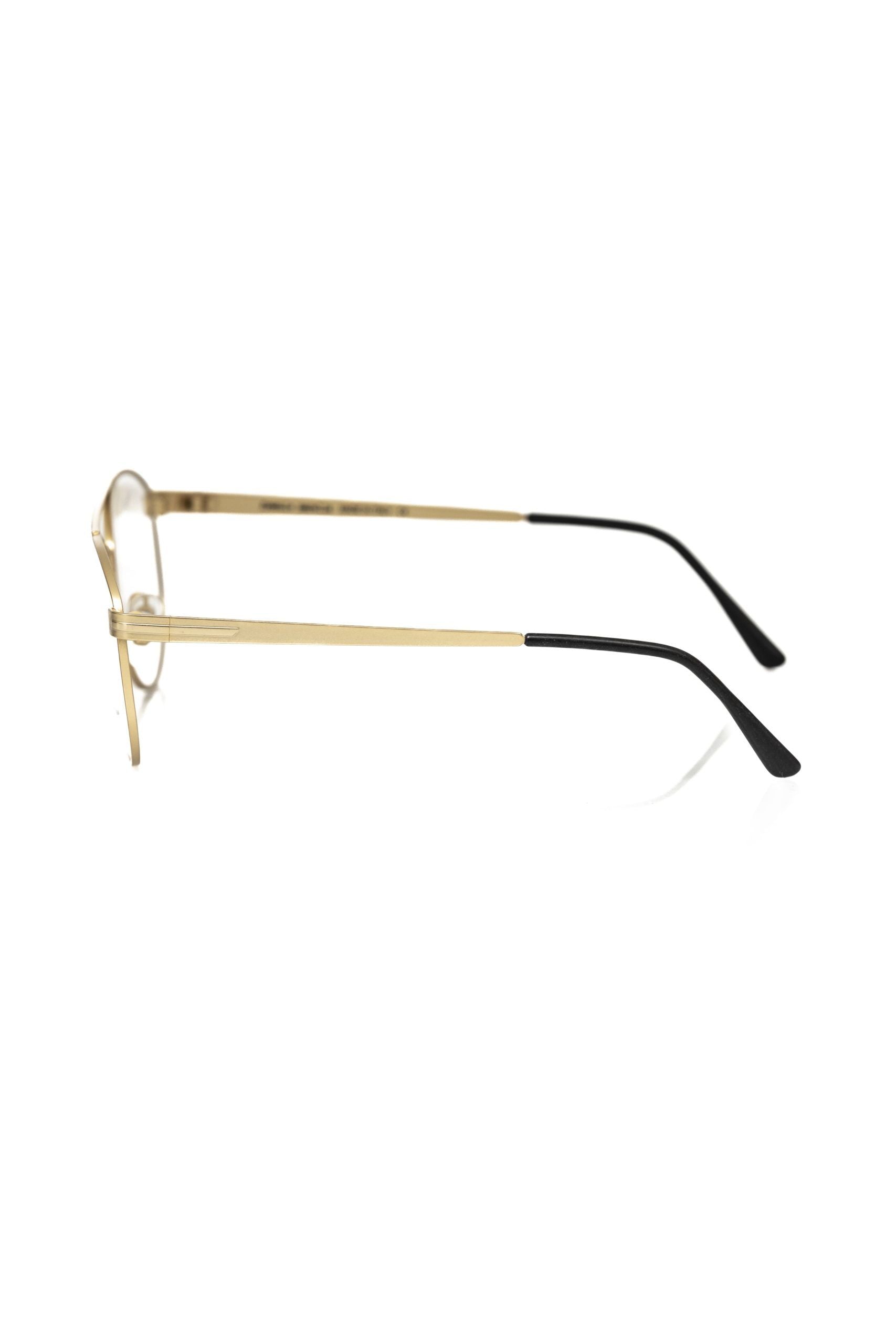 Frankie Morello Gold Metallic Men's Frame Aviator Eyeglasses - ClickThatClicks 