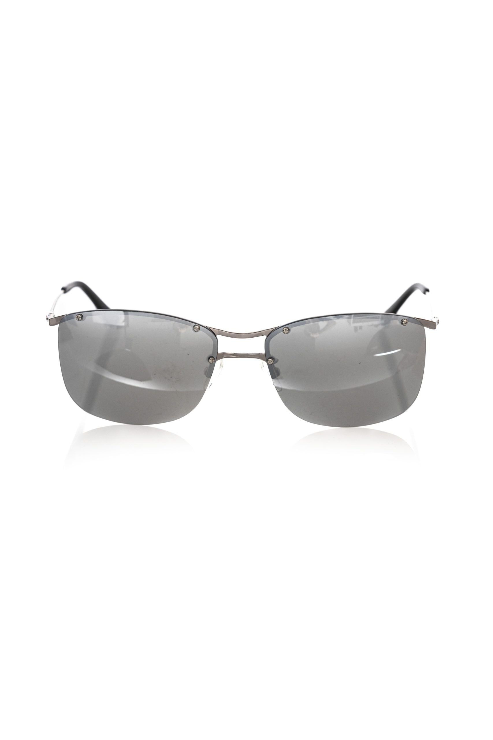 Frankie Morello Silver Metallic Fibre Men Sunglass - ClickThatClicks 