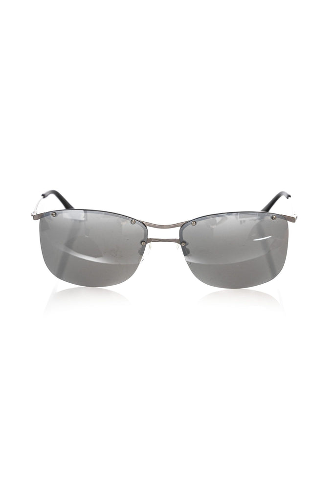 Frankie Morello Silver Metallic Fiber Men's Sunglass