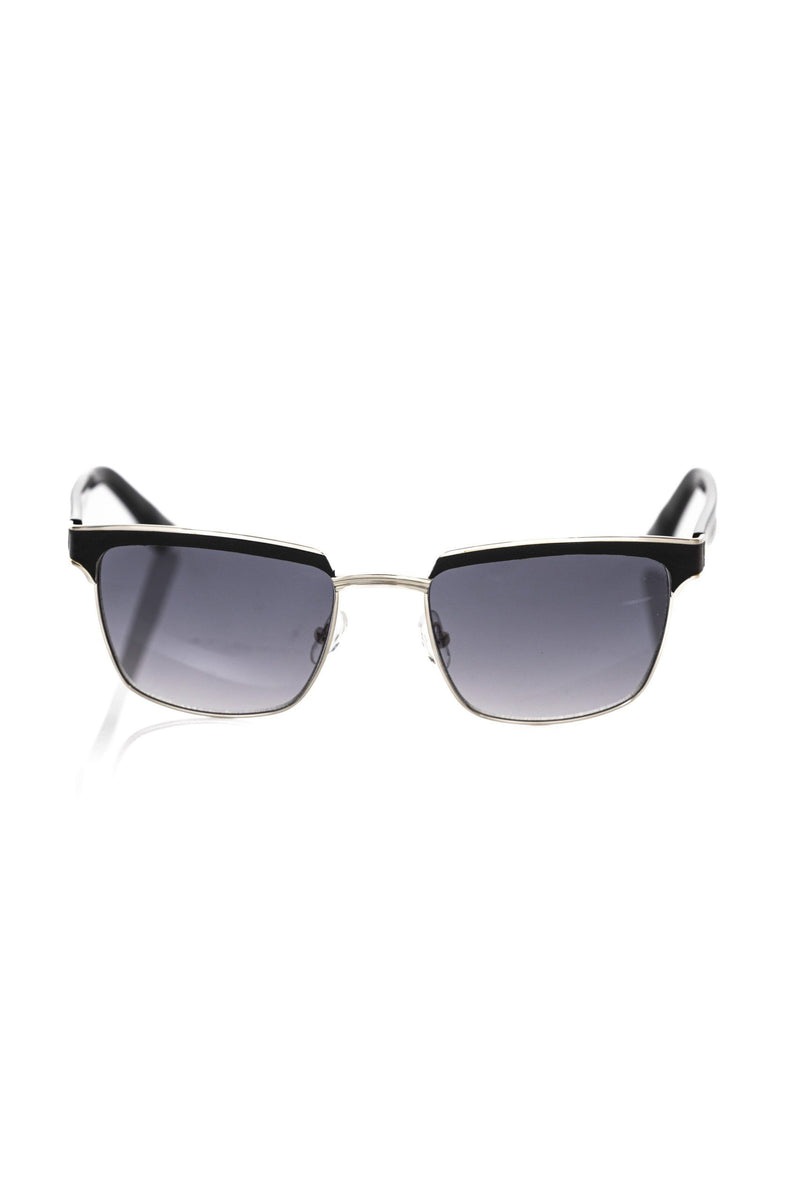 Frankie Morello Black Metallic Fibre Men Sunglasses