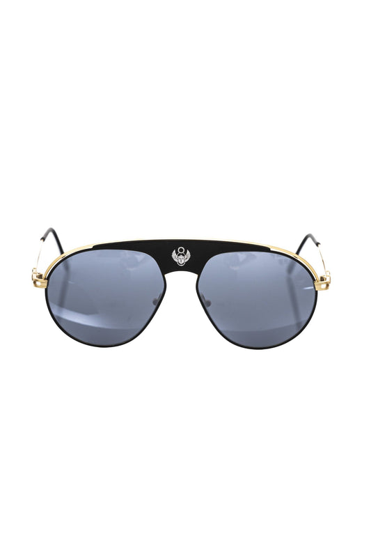 Frankie Morello Black Metallic Men's Sunglass Shield - ClickThatClicks 
