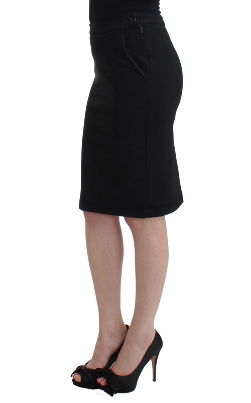 GF Ferre Black Straight Pencil Skirt - ClickThatClicks 