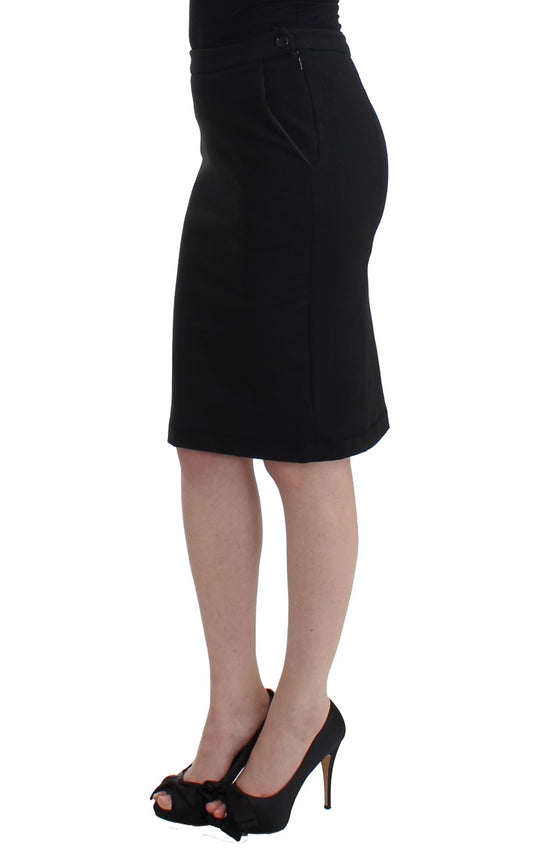 GF Ferre Black Straight Pencil Skirt - ClickThatClicks 