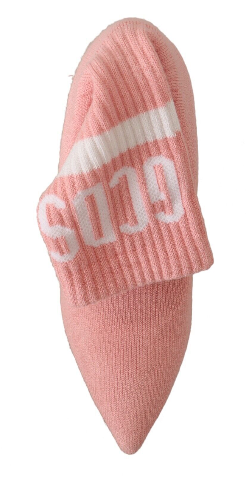 GCDS Pink Suede Logo Socks Block Heel Ankle Boots Shoes - ClickThatClicks 