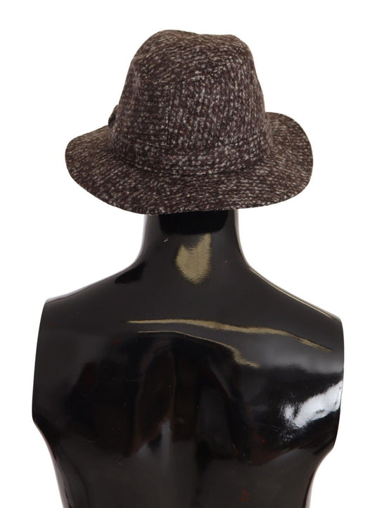 Dolce & Gabbana Gray Melange Blended Textured Tweed Hat - ClickThatClicks 