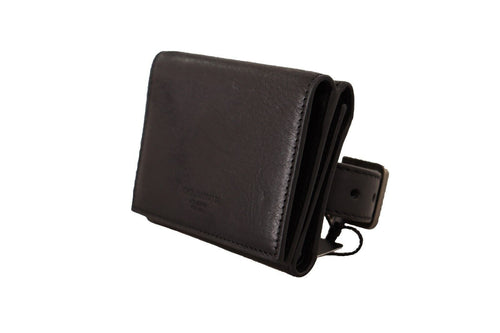 Dolce & Gabbana Black Leather Trifold Purse Belt Multi Kit Wallet - ClickThatClicks 