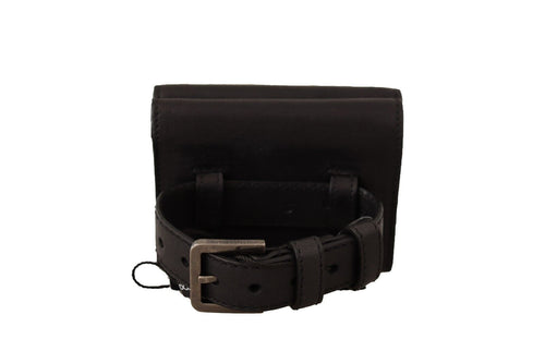Dolce & Gabbana Black Leather Trifold Purse Belt Multi Kit Wallet - ClickThatClicks 