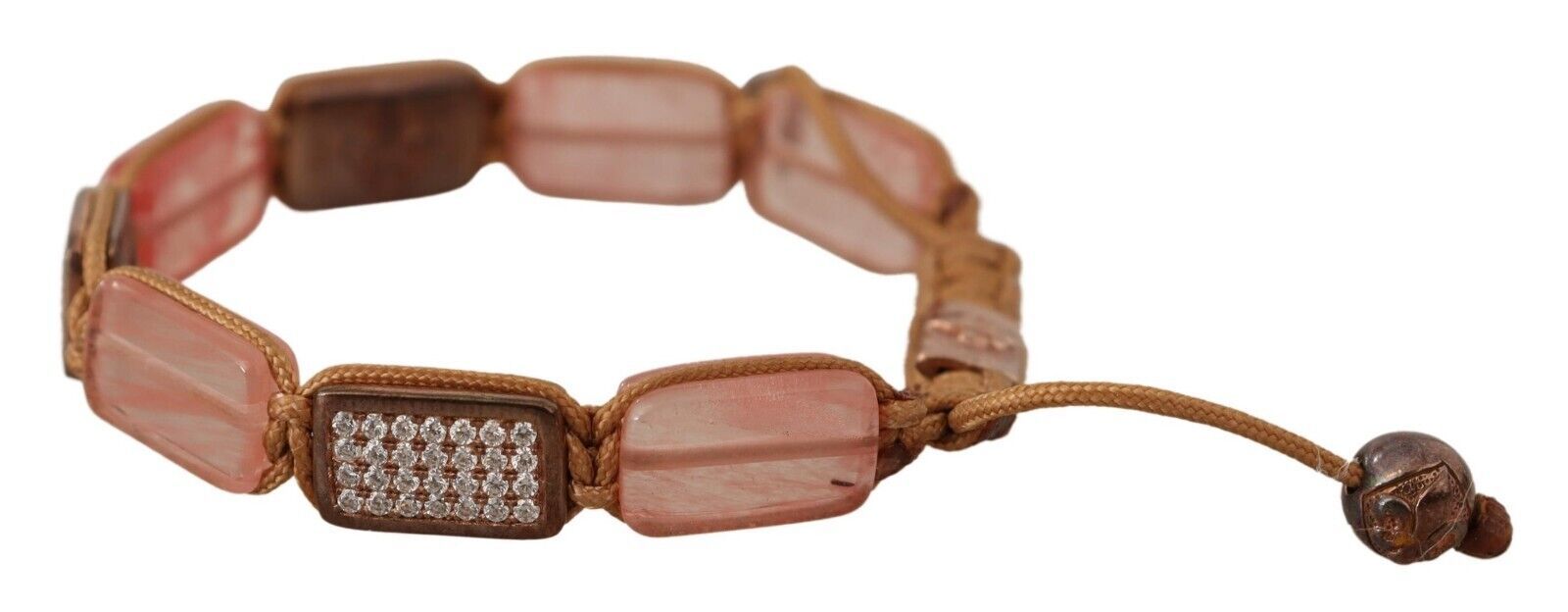 Nialaya Multicolor Crystals Logo Embellished Adjustable Bracelet - ClickThatClicks 