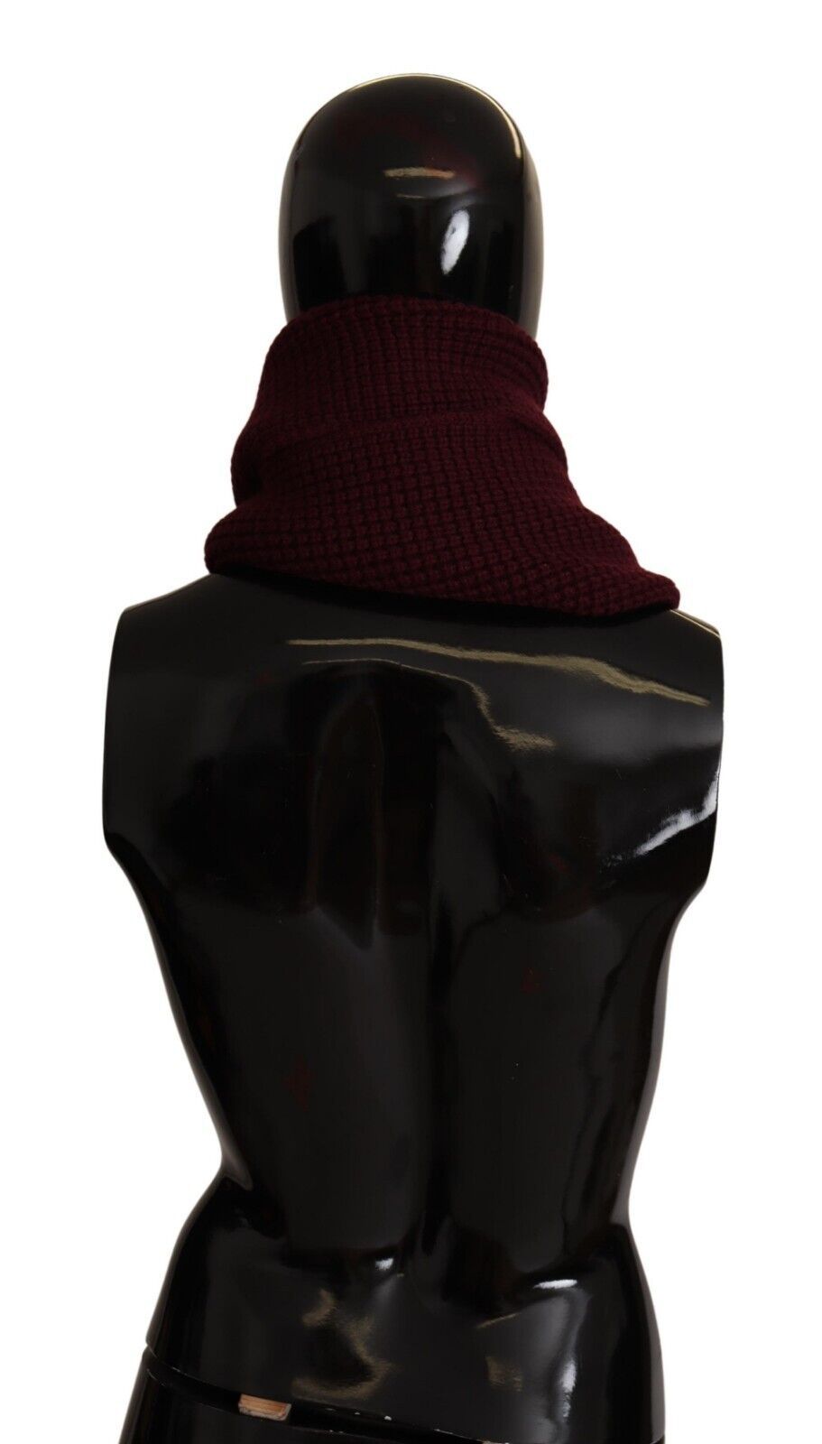 Dolce & Gabbana Dark Red Cashmere Logo Wrap Shawl Knitted Scarf - ClickThatClicks 
