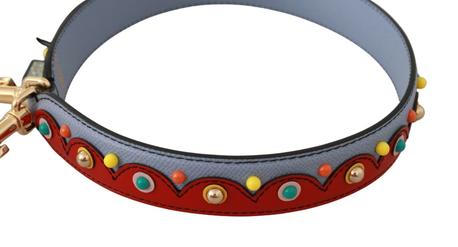 Dolce & Gabbana Blue and red Shoulder Strap Leather Blue Handbag Accessory - ClickThatClicks 