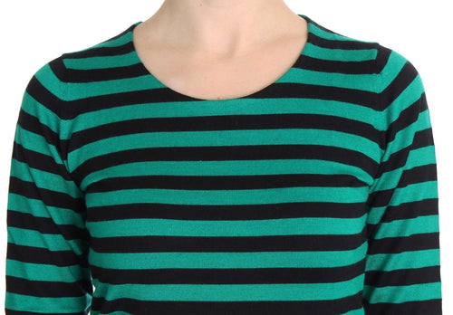 Dolce & Gabbana Green Black Silk Cashmere Sweater - ClickThatClicks 