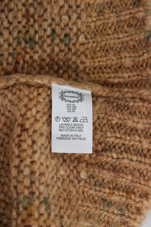 PINK MEMORIES Brown Wool Blend Knitted Oversize Sweater - ClickThatClicks 