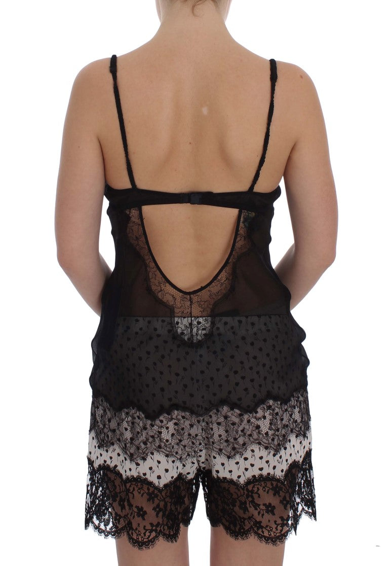 Dolce & Gabbana Black Silk Lace Babydoll Lingerie Top - ClickThatClicks 