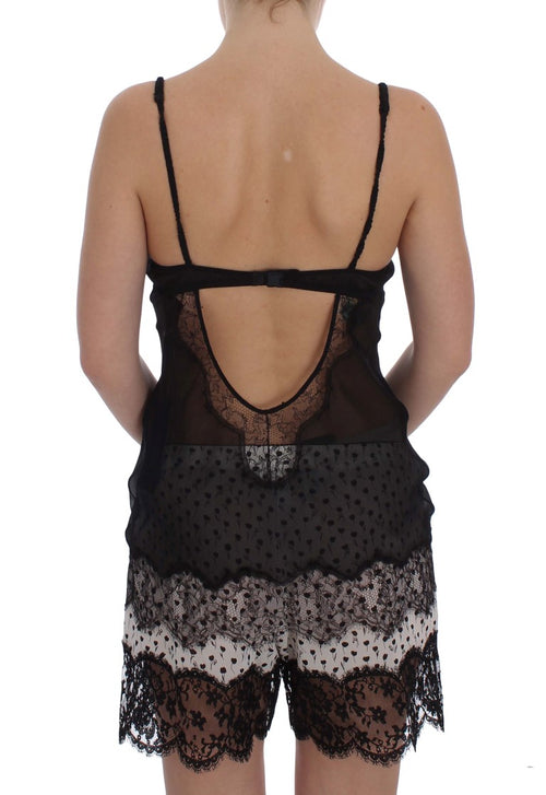 Dolce & Gabbana Black Silk Lace Babydoll Lingerie Top - ClickThatClicks 