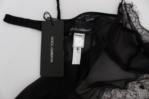 Dolce & Gabbana Black Silk Lace Babydoll Lingerie Top - ClickThatClicks 