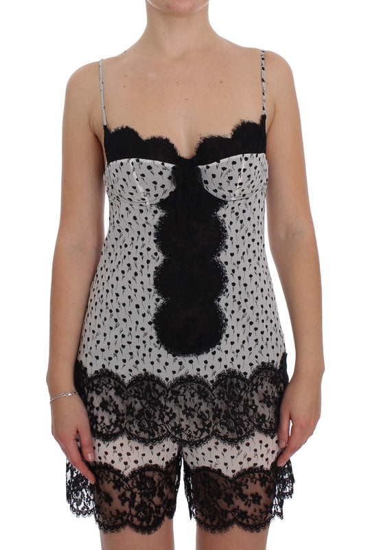 Dolce & Gabbana Black Silk Lace Babydoll Lingerie Top - ClickThatClicks 