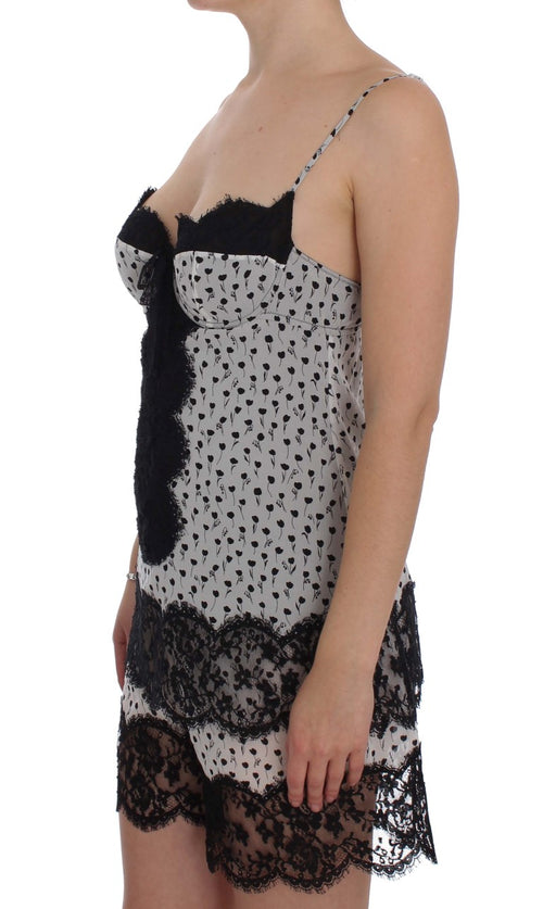 Dolce & Gabbana Black Silk Lace Babydoll Lingerie Top - ClickThatClicks 