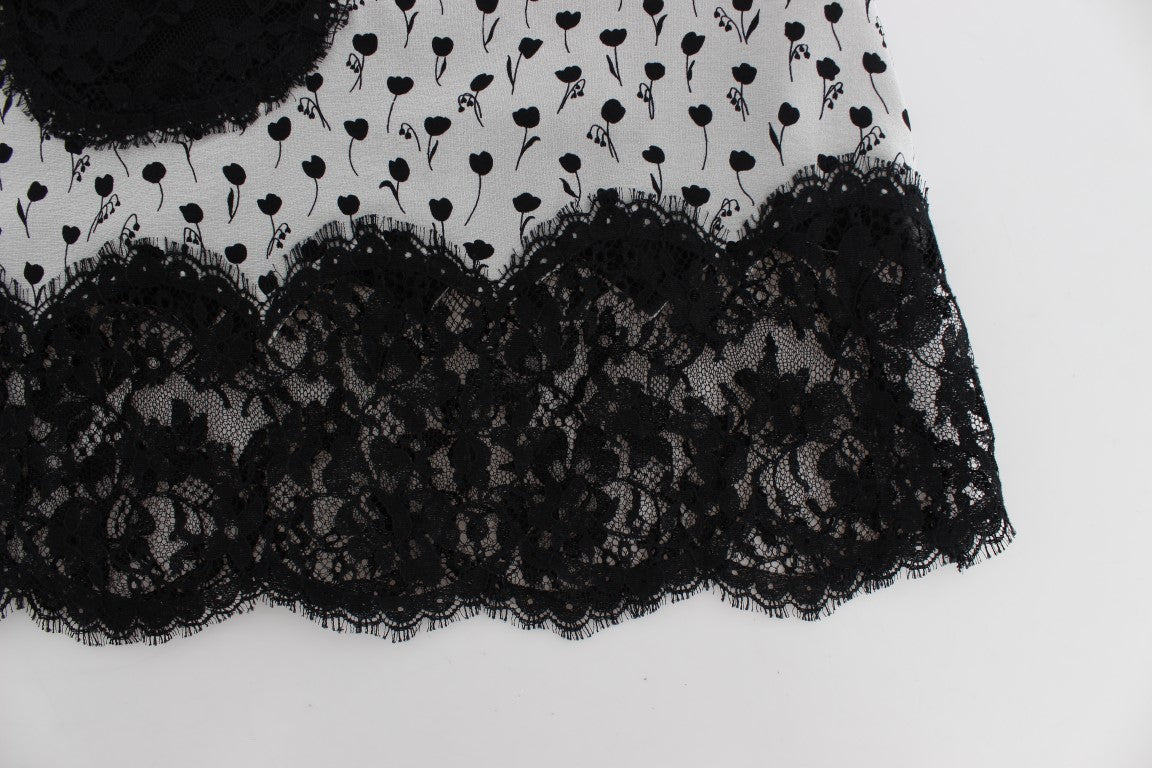 Dolce & Gabbana Black Silk Lace Babydoll Lingerie Top - ClickThatClicks 