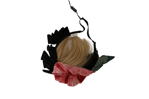 Dolce & Gabbana Black Silk White Hair Parrucchiera Diadem Headband - ClickThatClicks 