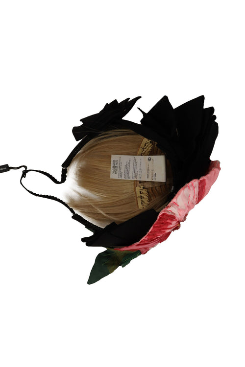 Dolce & Gabbana Black Silk White Hair Parrucchiera Diadem Headband - ClickThatClicks 