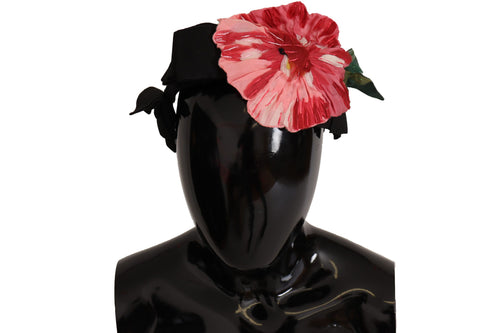 Dolce & Gabbana Black Silk White Hair Parrucchiera Diadem Headband - ClickThatClicks 