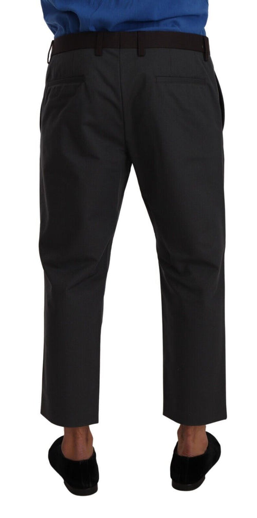 Dolce & Gabbana Gray Bordeaux Striped Cropped Trouser Pants - ClickThatClicks 