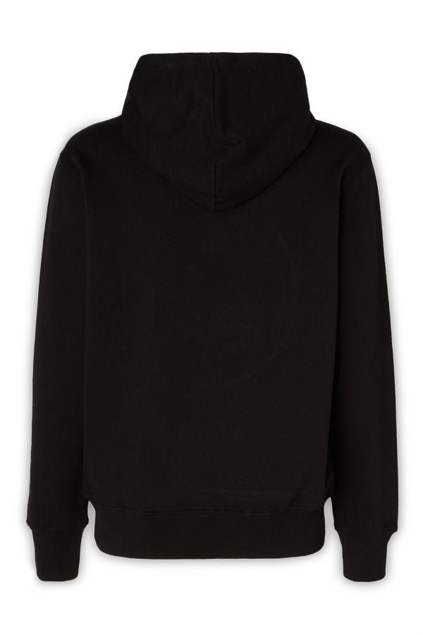 Versace Jeans Black Cotton Logo Details Hooded Sweatshirt - ClickThatClicks 