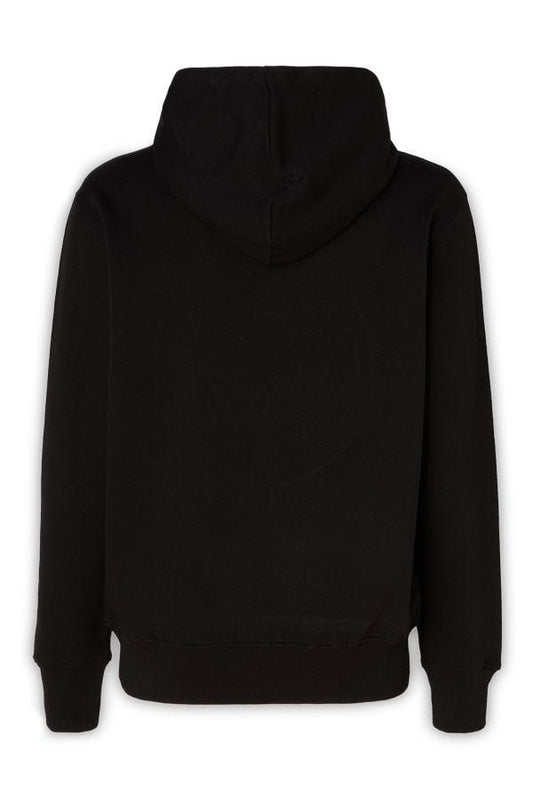 Versace Jeans Black Cotton Logo Details Hooded Sweatshirt - ClickThatClicks 