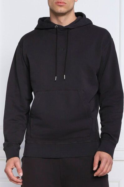 Hugo Boss Dark Blue Cotton Logo Details Hooded Sweatshirt - ClickThatClicks 