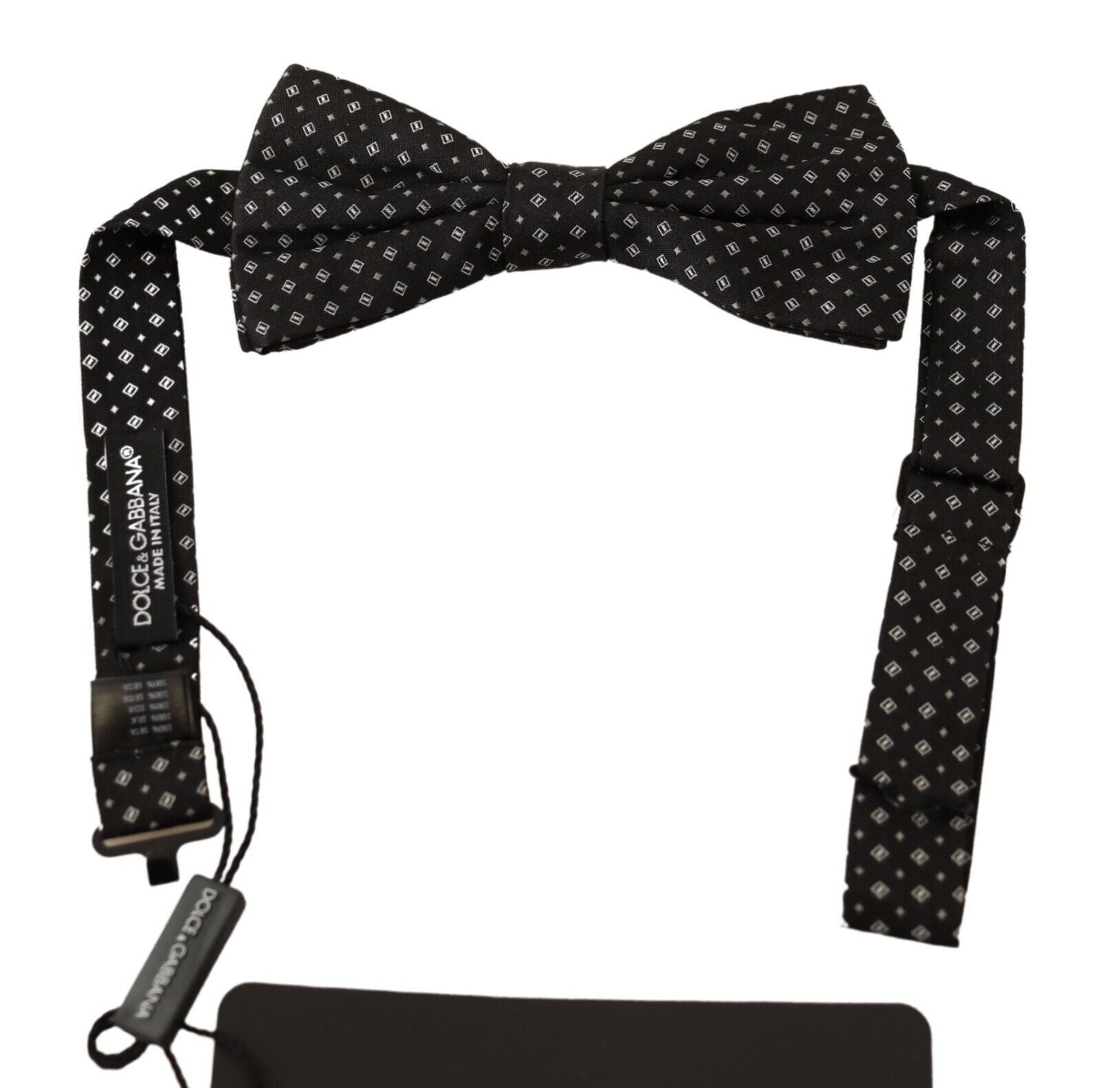 Dolce & Gabbana Black 100% Silk Adjustable Neck Papillon Tie - ClickThatClicks 