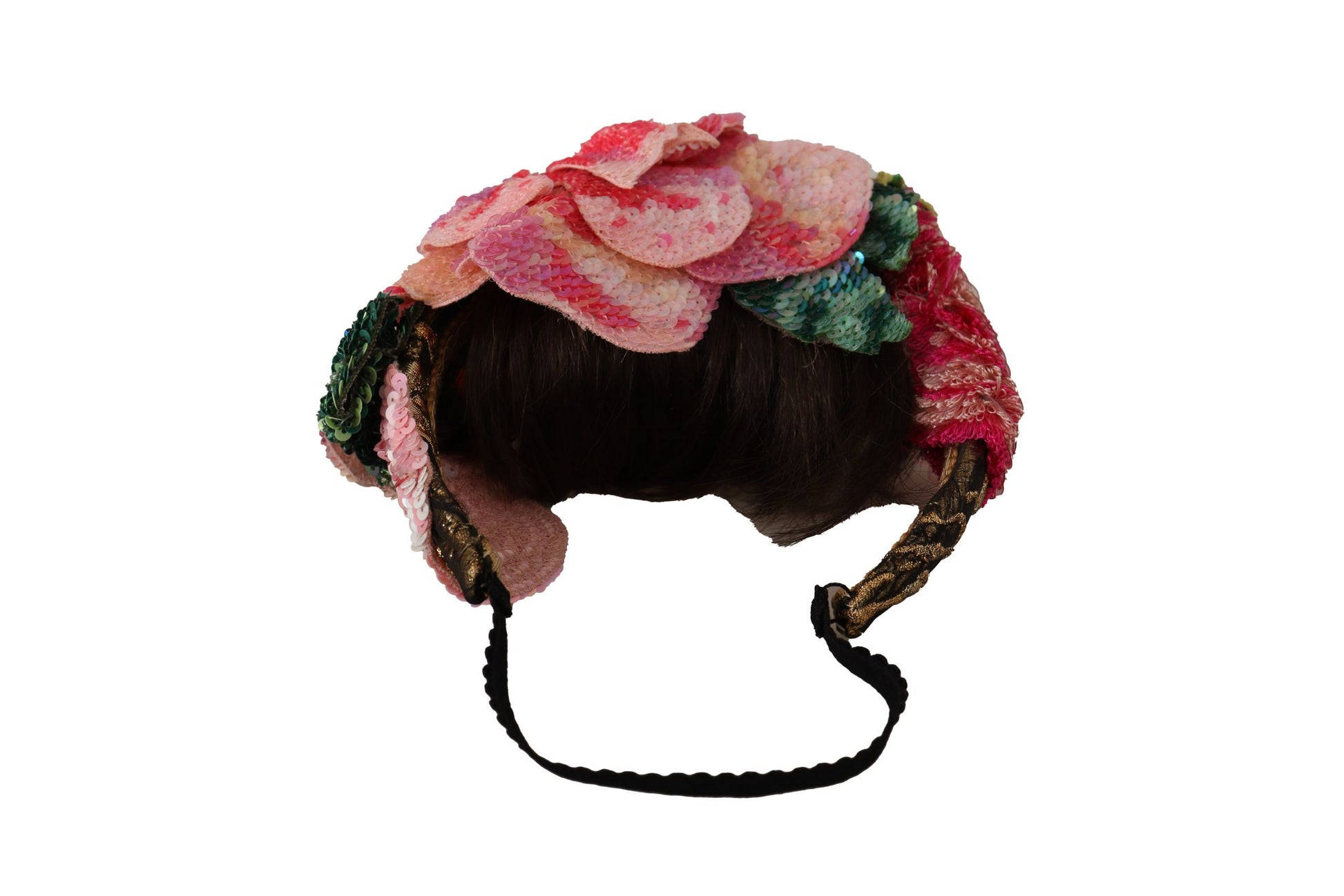 Dolce & Gabbana Multicolor Sequined Lurex Black Hair Headband - ClickThatClicks 