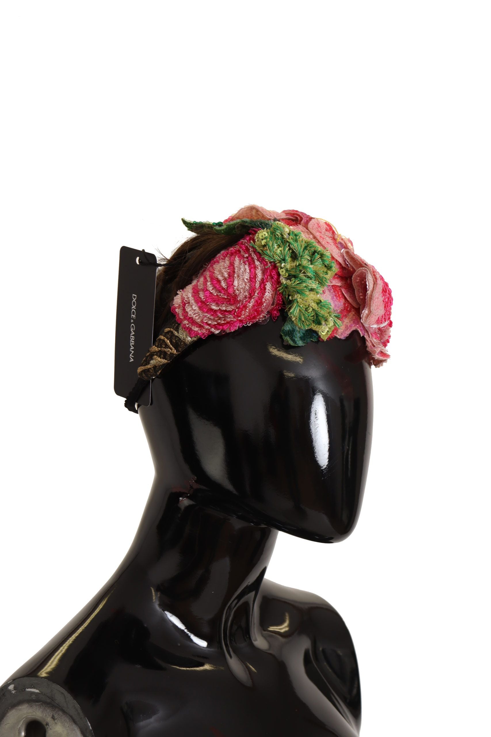 Dolce & Gabbana Multicolor Sequined Lurex Black Hair Headband - ClickThatClicks 