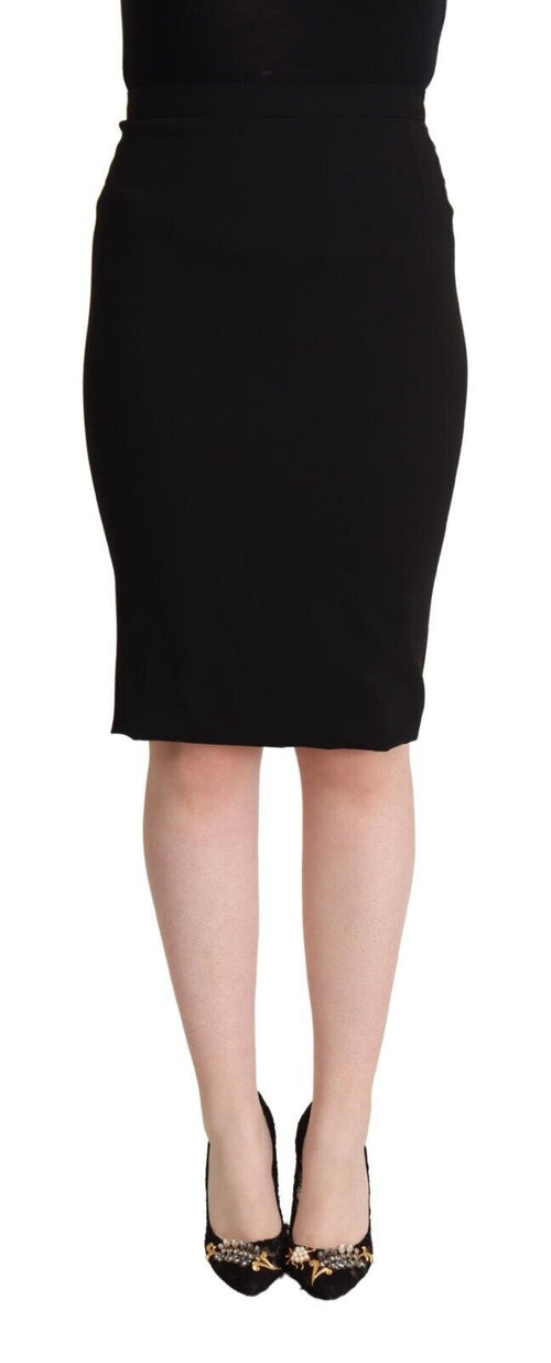 Dolce & Gabbana Black High Waist Knee Length Pencil Cut Skirt - ClickThatClicks 